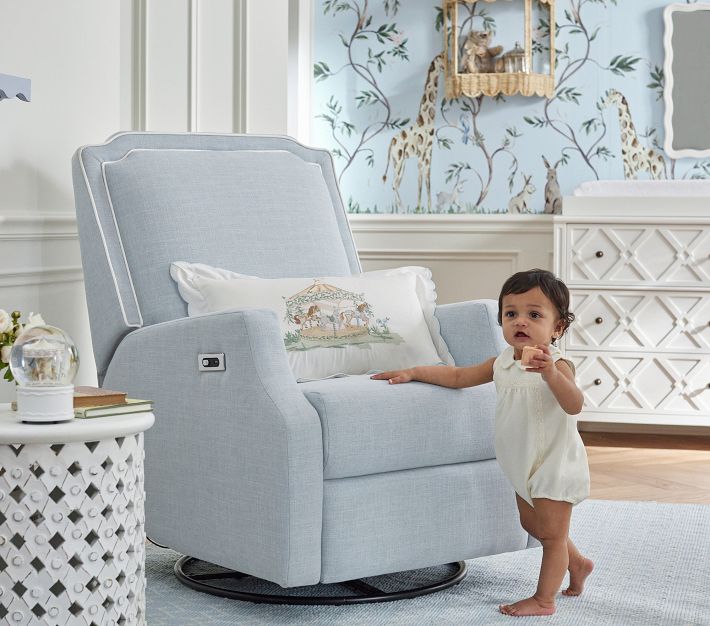 AERIN Fleur Manual Power Swivel Recliner Pottery Barn Kids