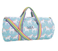 Mackenzie Aqua Unicorn Parade Large Duffle Bag