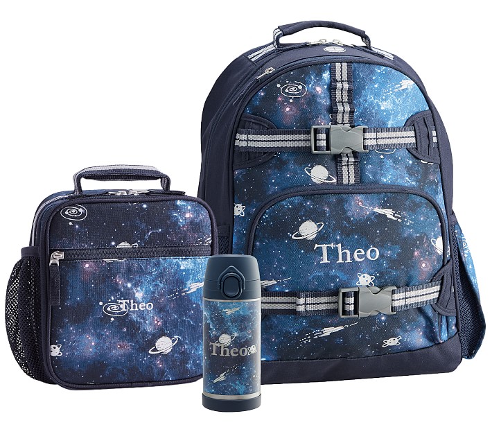 Mackenzie Navy Galaxy Glow in the Dark Backpack Lunch Bundle