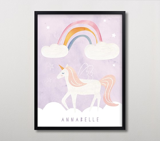 Minted® Dreamy Unicorn Personalized Wall Art by Teju Reval | Pottery ...