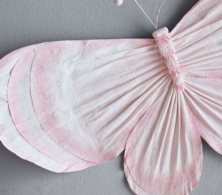 Pink Crepe Paper Butterflies, Set of 2 Pottery Barn Kids