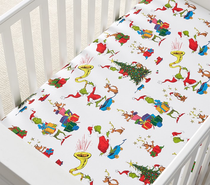 Dr. Seuss's The Grinch&#8482; Organic Flannel Crib Fitted Sheet