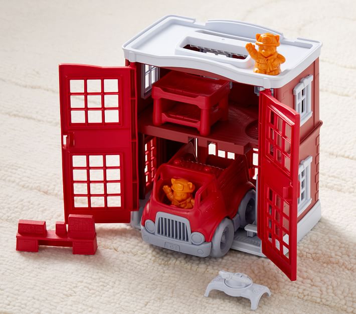 Green toys fire store station playset