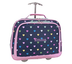 Mackenzie Navy Pink Multi Hearts Carry All Travel Bag