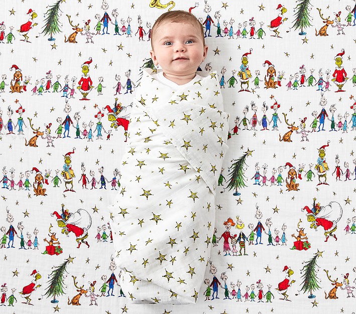 Dr. Seuss's The Grinch™ Organic Swaddle Set Pottery Barn Kids