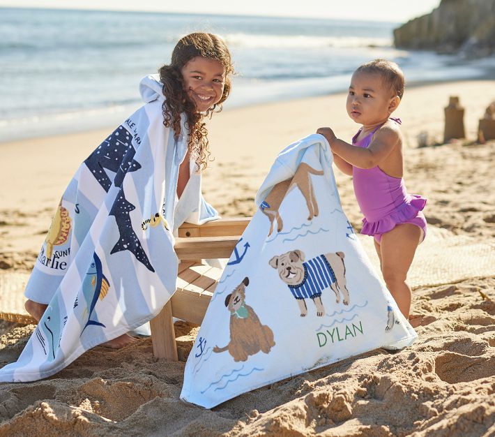 Pottery barn baby beach towel sale