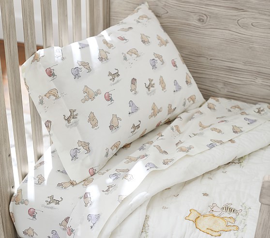 Disney's Winnie the Pooh Organic Toddler Sheet Set & Pillowcase ...