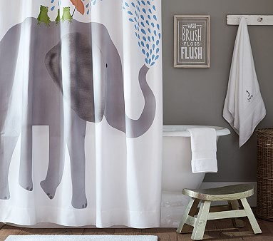 Elephant Kids Shower Curtain