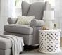 Wingback Upholstered Ottoman