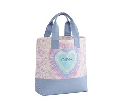 Lavender Heart Tie-Dye Tote Bag