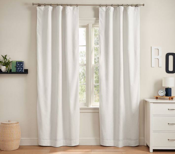 Evelyn Linen Blend Bow Valance Kids Blackout Curtain