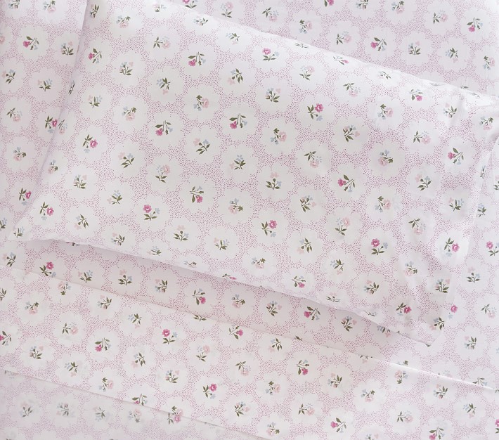 Cottage Floral Organic Sheet Set Pillowcases Pottery Barn Kids