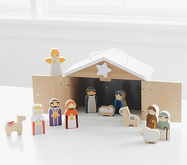 Wooden nativity set hotsell for toddlers