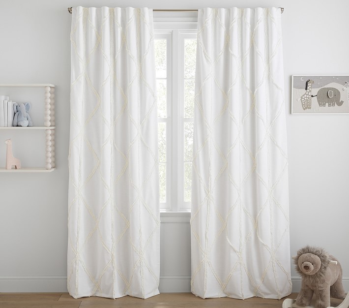 Casual Ruffle Applique Cotton Blackout Curtain Pottery Barn Kids