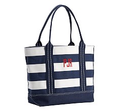 Navy Rugby Stripe Family Tote