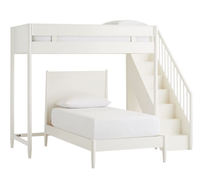 west elm x pbk Mid-Century Stair Loft & Lower Bed Set