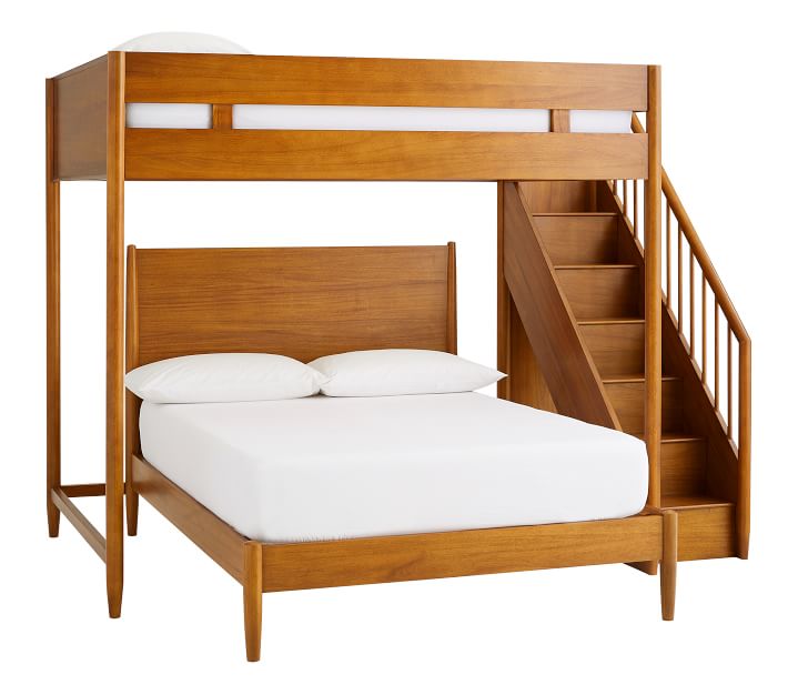 west elm x pbk Mid-Century Stair Loft & Lower Bed Set