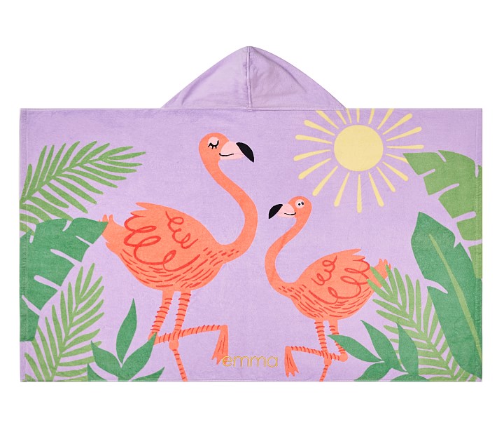 Flamingo Kid Beach Hooded Towel