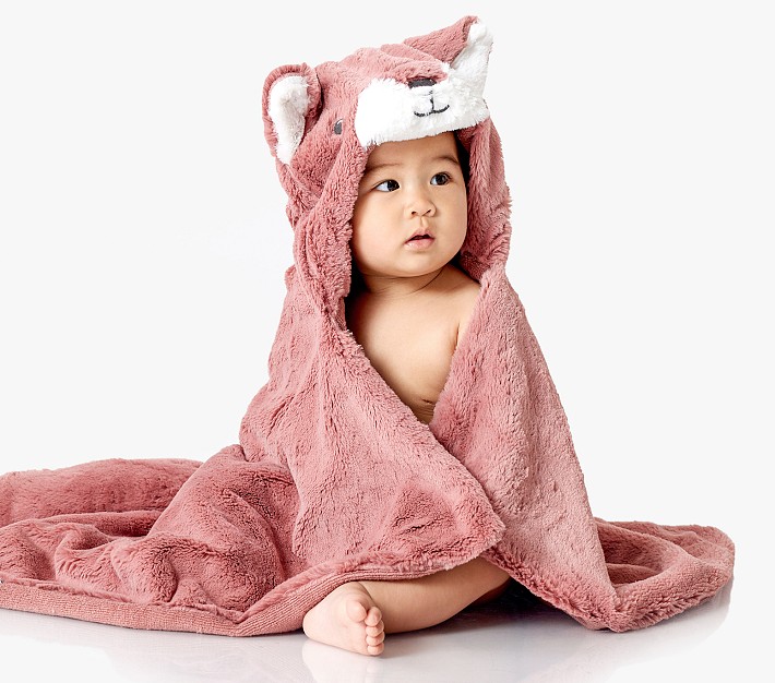 Fox Faux Fur Baby Hooded Towel