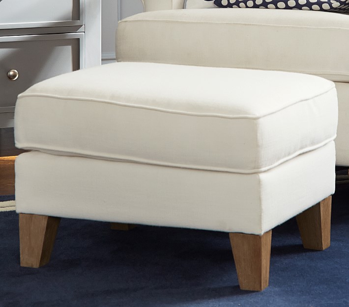 Wingback Upholstered Ottoman