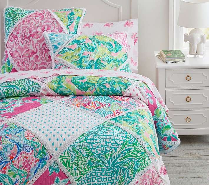Lilly Pulitzer Party Patchwork Quilt &amp; Shams