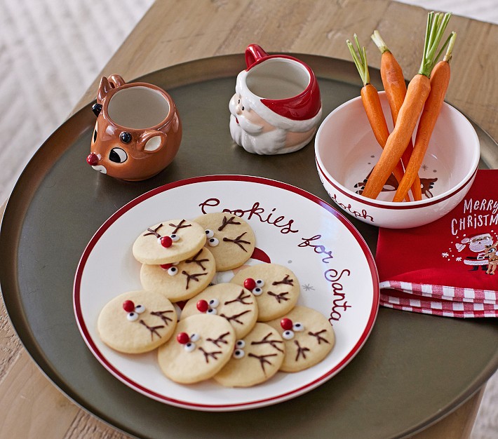 Cookies for santa plate set sale