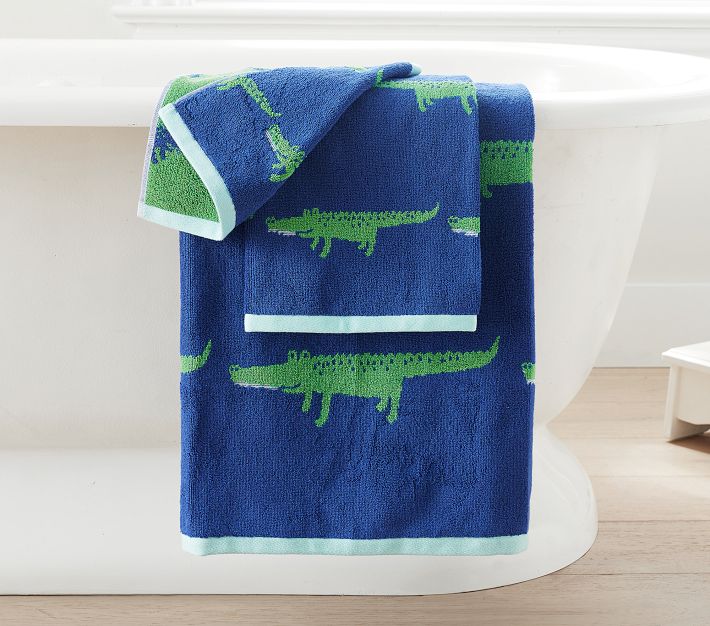 Alligator Safari Bath Set - Towels, Shower Curtain, Bath Mat