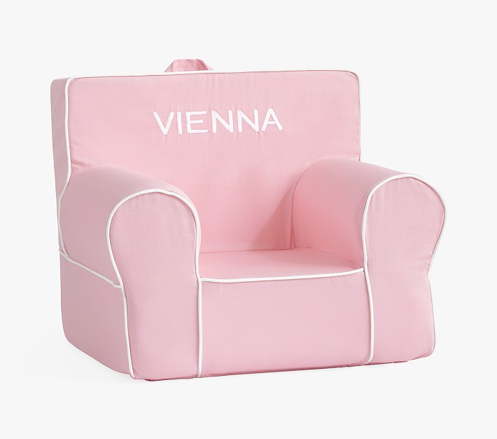 My First Anywhere Chair&#174;, Light Pink with White Piping Slipcover Only