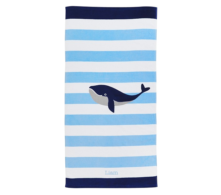 Whale Stripe Beach Towel