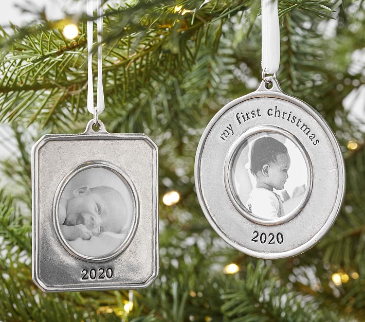 Baby's First Christmas Pewter Frame Ornaments