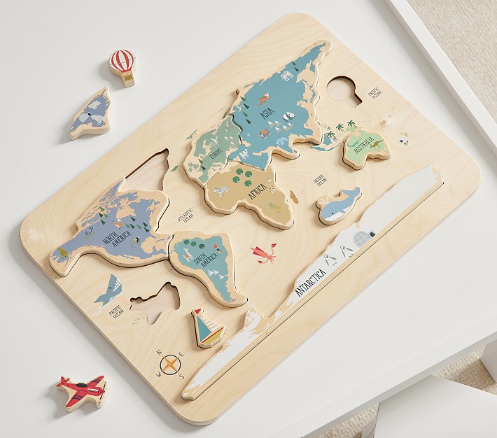 Wooden map sale puzzle