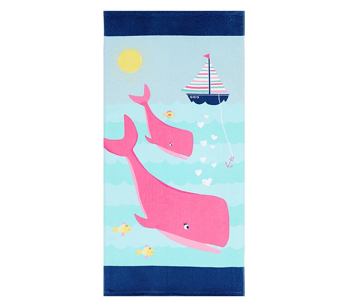 Classic Whale Mini Beach Towel Girl