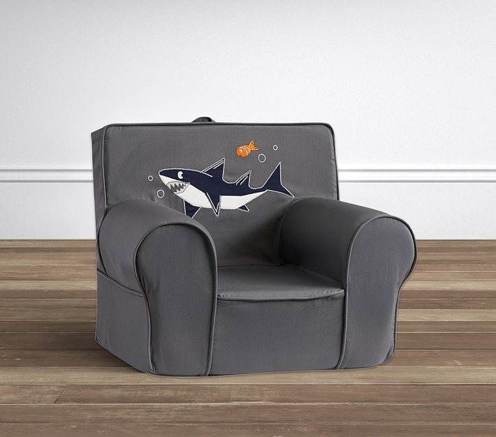 Gray with Shark Icon Anywhere Chair<sup>&#174;</sup> Slipcover Only
