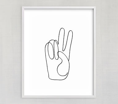 Chasing Paper Peace Sign Art | Modern Nursery Art | Pottery Barn Kids