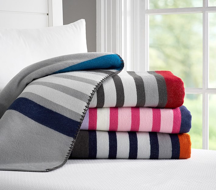 Bright Stripe Bed Blanket