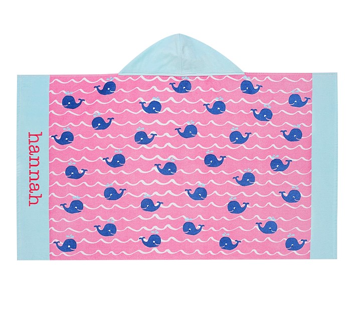 Allover Whale Kid Beach Hooded Towel Spring18