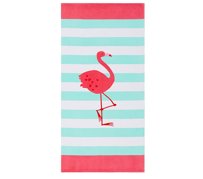 Flamingo Classic Stripe Kid Beach Towel