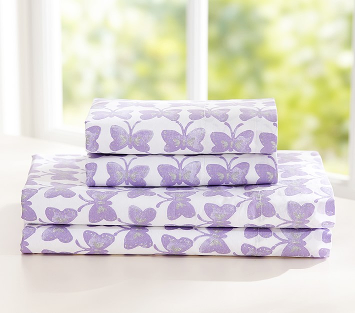 Butterfly Extra Standard Pillowcase, Lavender