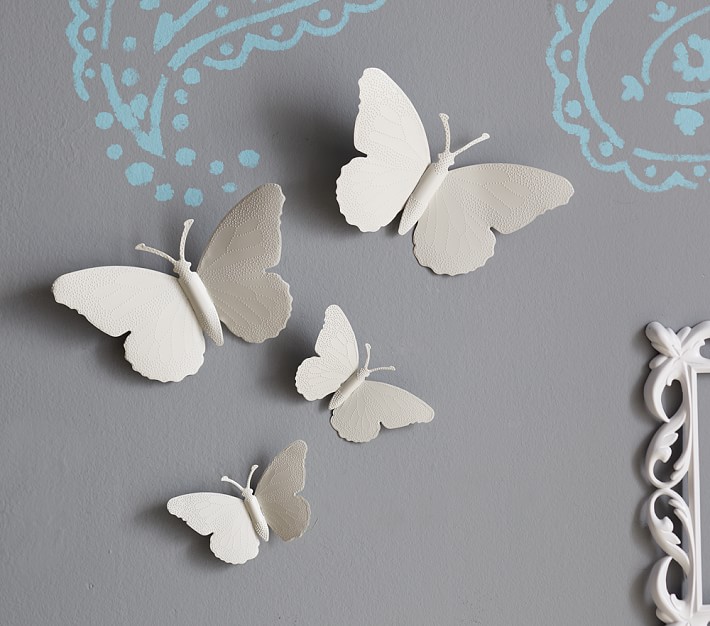 White Tin Butterflies