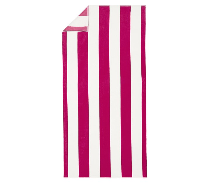 Reversible Awning Stripe Kid Towel Pink