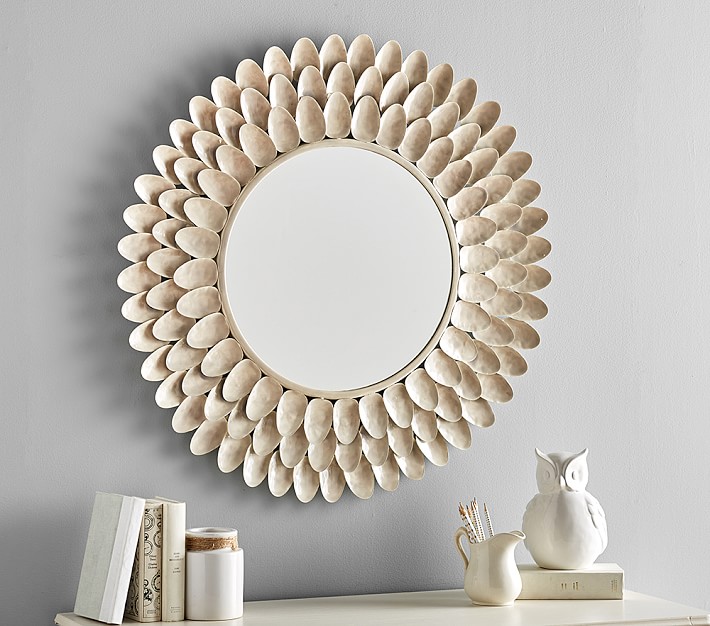 Ceramic Flower Petal Mirror