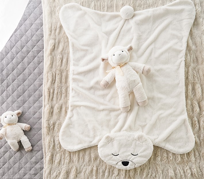 Shaped Faux Fur Bear Baby Blankets