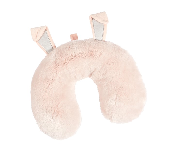 Mackenzie Blush Bunny Fur Critter Neck Pillow