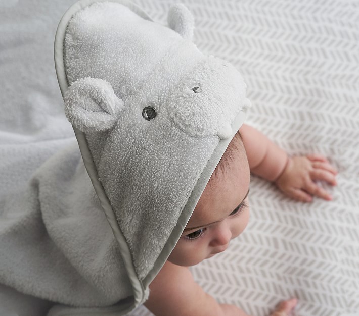 Super Soft Hippo Baby Hooded Towel &amp; Wash Cloth