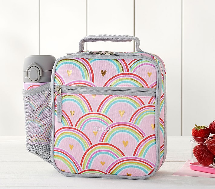 Mackenzie Pink/Gray Foil Rainbows Classic Lunch Box