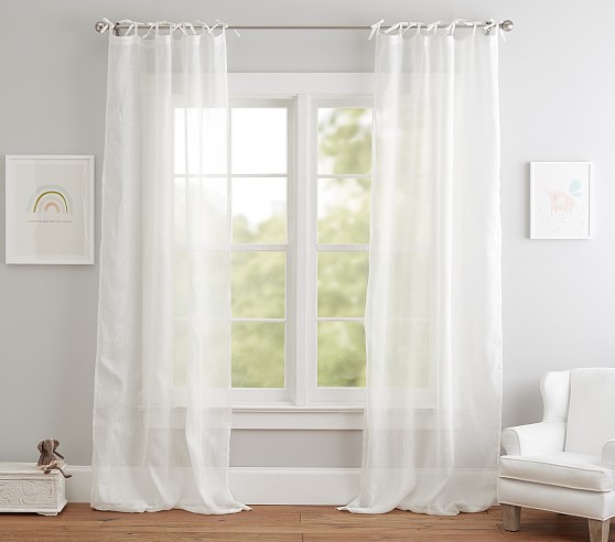 Linen Kids Sheer Curtain | Pottery Barn Kids