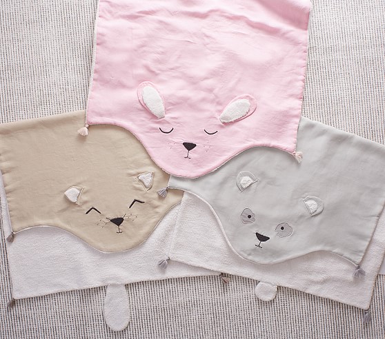 Linen Sherpa Critter Baby Blanket | Pottery Barn Kids