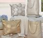 Silver Luxe Metallic Leather Tote