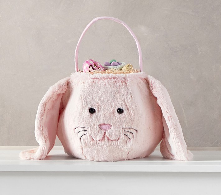 Pink Bunny Puffy Easter Basket