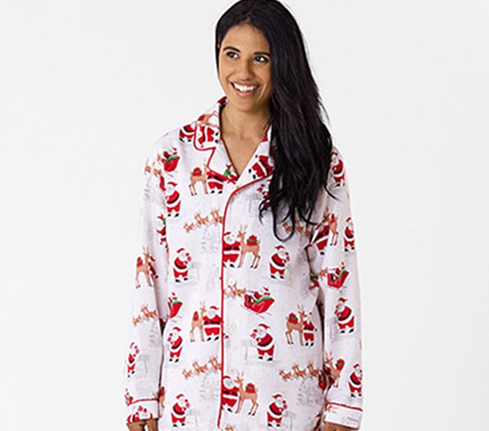 Adult Flannel Heritage Santa Pajama Set